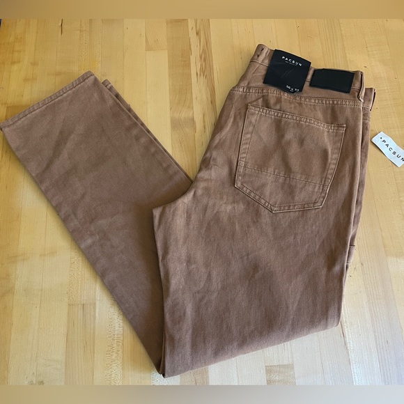 PacSun Los Angeles Workwear Tan Slim Fit Carpenter Jeans NWT 36/32 - Picture 6 of 12